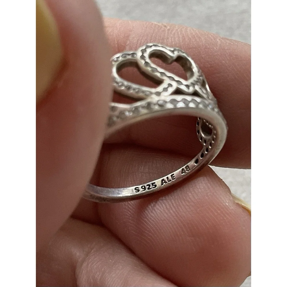 Pandora Hearts Tiara Ring ALE 925 Sterling Silver Size 4.5